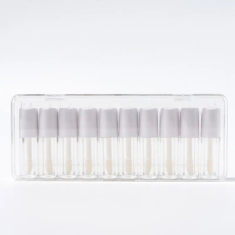 1.2ML Empty Lip Gloss Tube Set Private Label Plastic Refillable Bottles Liquid Lipstick Container lipgloss Sample Mini Tubes Vue white 10 sets