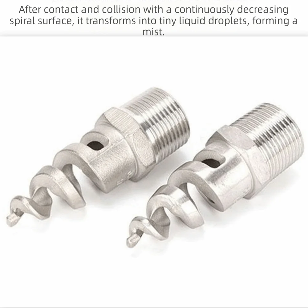 1/2"3/4"1" Spiral Nozzle Male Thread Stainless Steel Spray Sprinkler Head Full Cone Upward Spraying Jet Nozzle Cooling Tower Vue