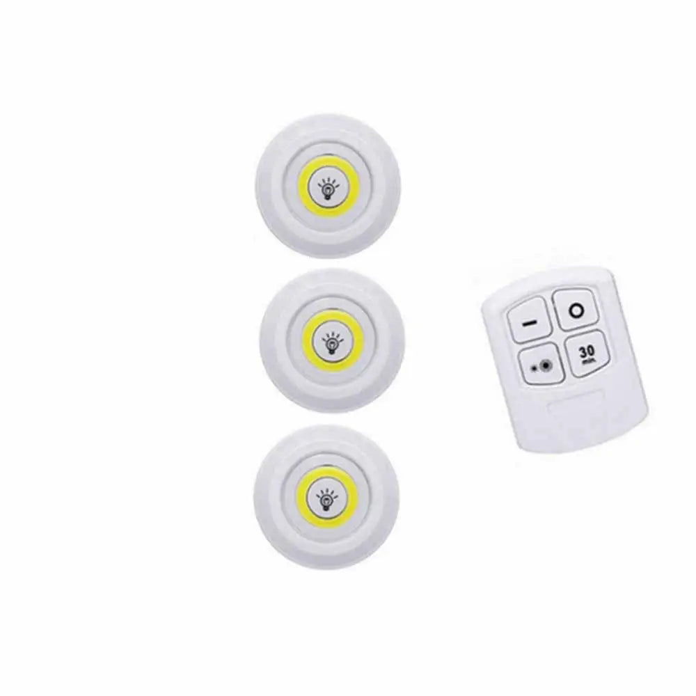Battery Operated LED Under Cabinet Light Touch Sensor White/Warm Light Closet Lights with Remote Control Wireless Night Light Vue