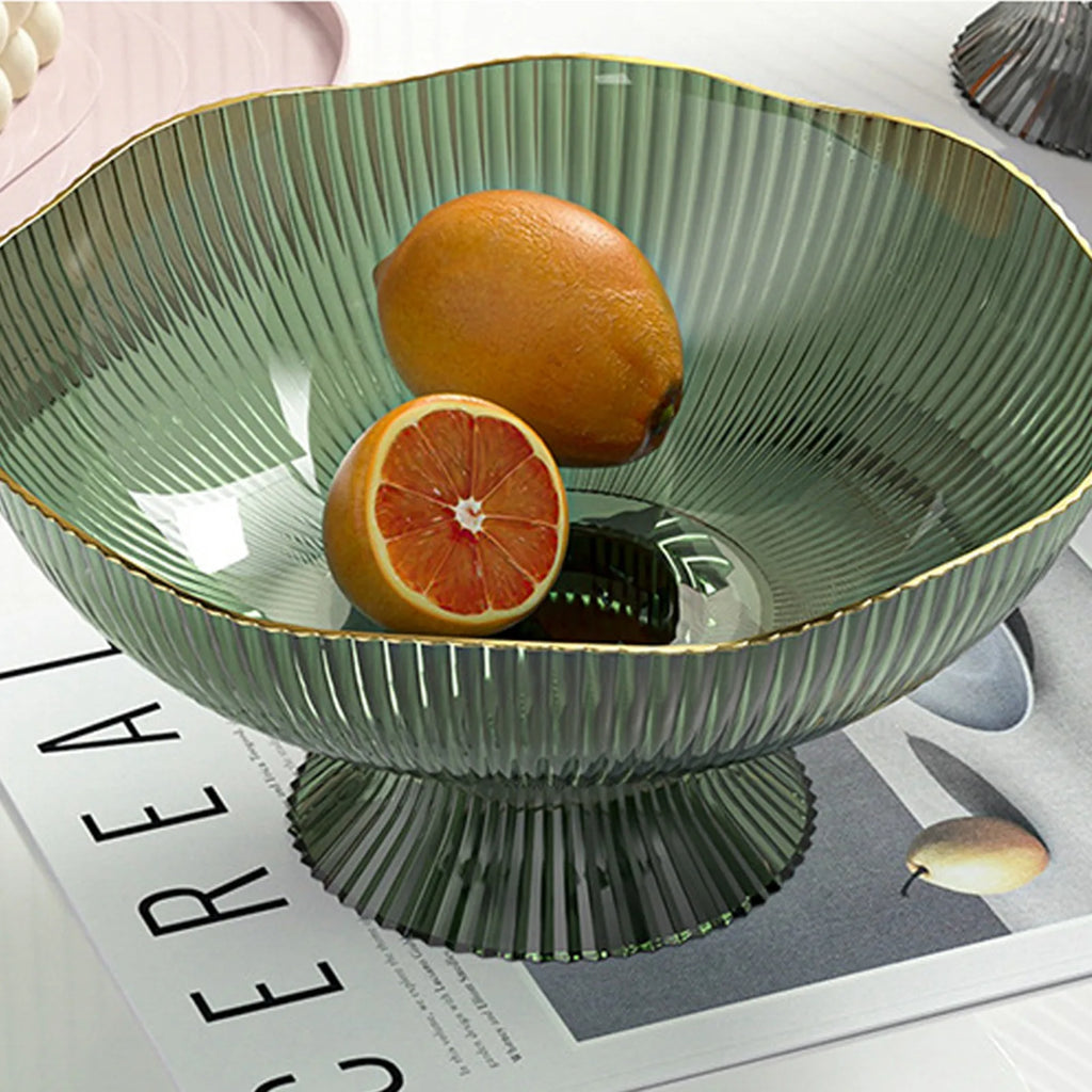Draining Fruit Plate Luxurious Plastic Footed Fruit Bowl Beautiful Healthy with Draining Hole for Coffee Table for Living Room Vue