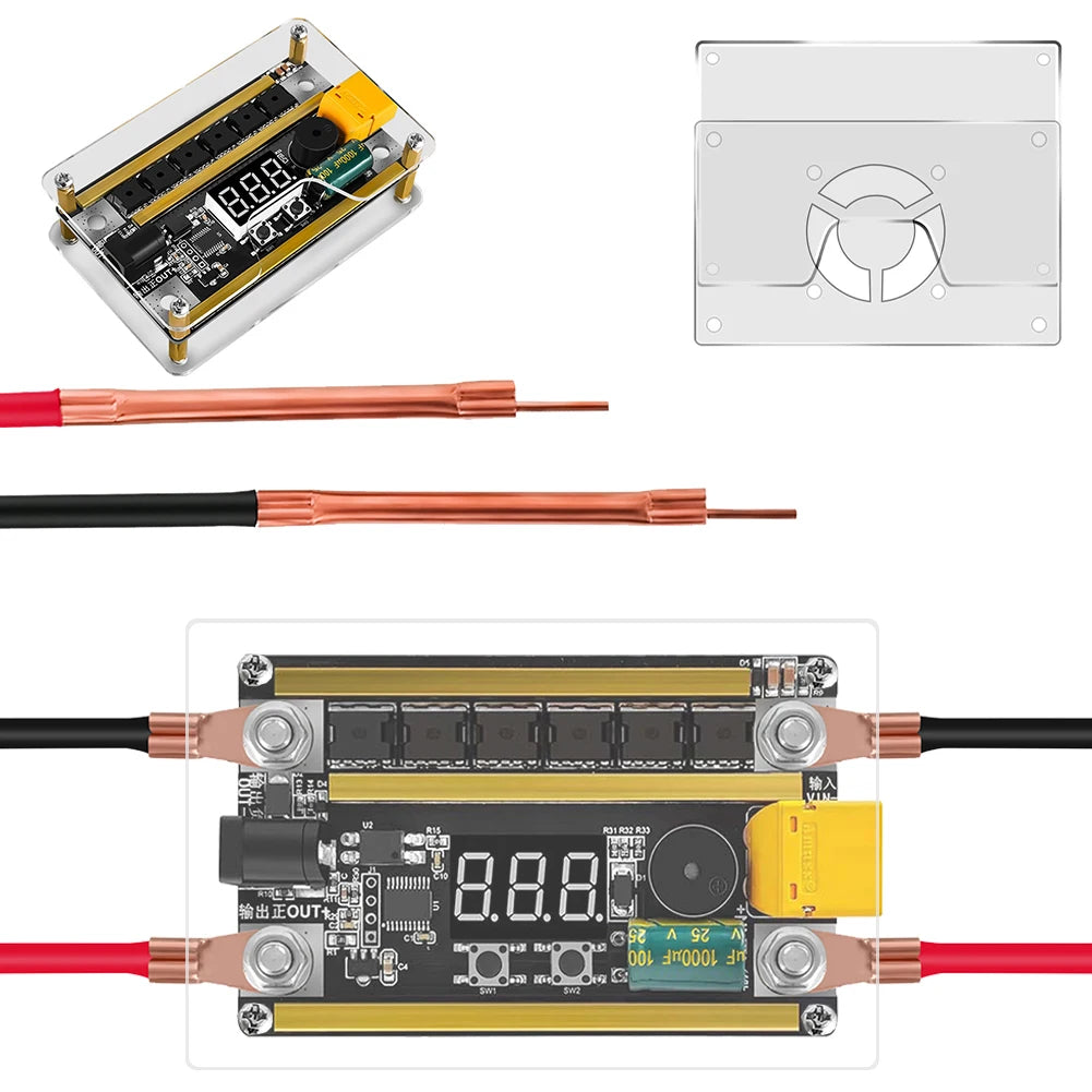 GX591 Lithium Battery Spot Welder 99 Gears Adjustable 12V Mainboard Welder with Automatically Trigger Welding for 18650 Battery Vue