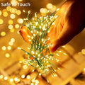 USB Plug-in Wild Firefly Cluster String Lights, Irregular Branch Burst Lamp, Flexible Wire Lights for Holiday Scene Ornament Vue Warm White 6M200LED USB Type-C