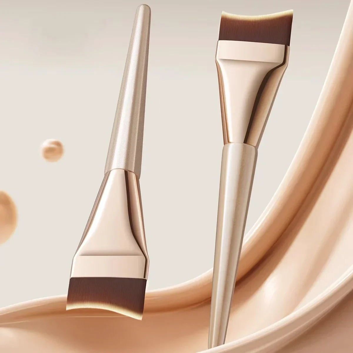 Arc-Fit Foundation Brush - Streak-Free Liquid/Cream Applicator, Ultra-Thin Flat Head for Airbrush Finish (Pro Grade) Vue