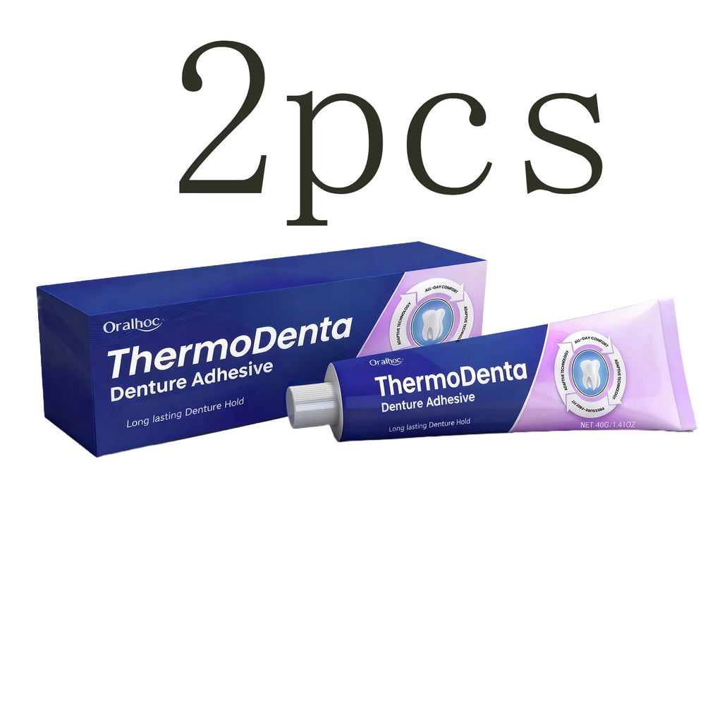 Denture Adhesive Cream - Natural Fit, Secure Hold, Comfortable Denture Fixative, Long-Lasting Seal for Upper & Lower Dentures Vue 2pcs