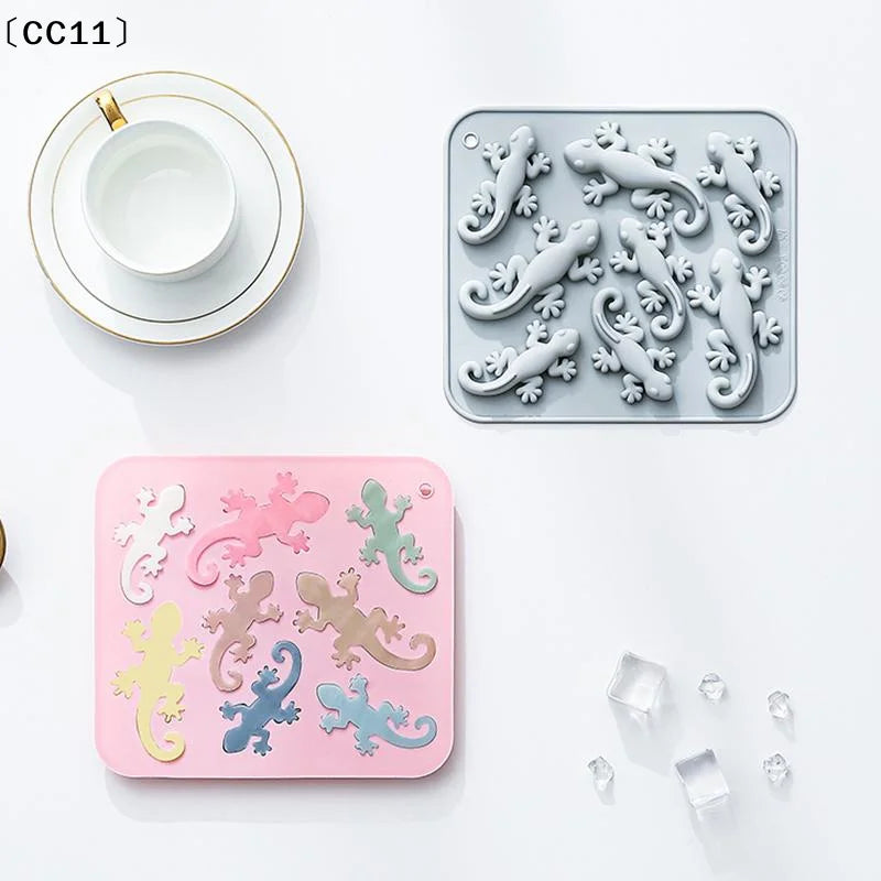 8 Cavity Gecko Theme Silicone Molds Fondant Candy Chocolate Mould