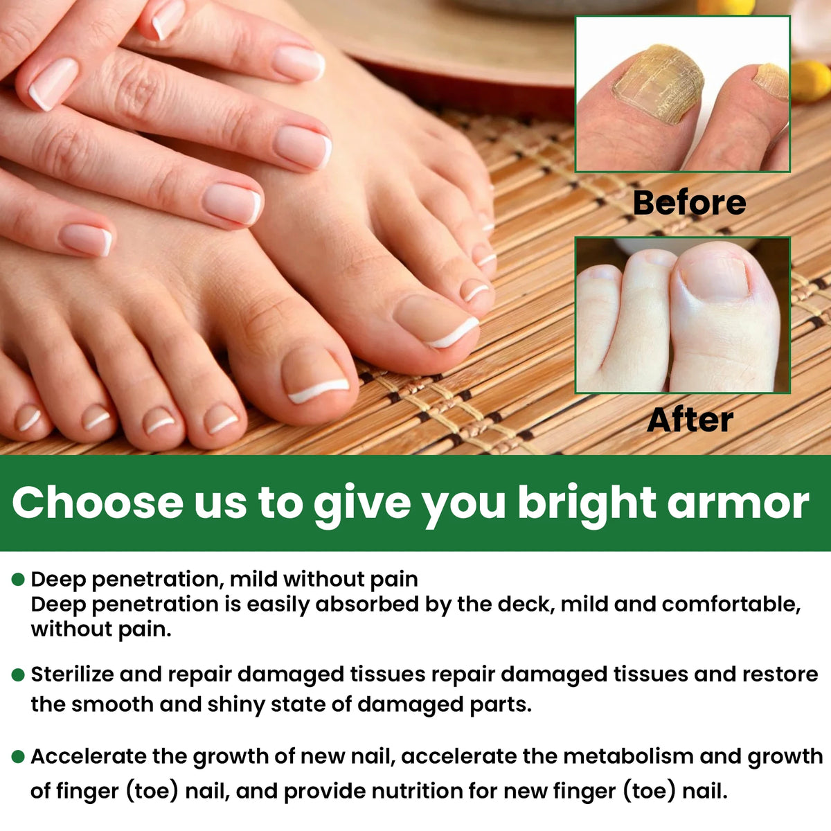 Nail Repair & Strengthening Liquid Repairs and Nourishes Nails, Brightens, Moisturizes and Protects, for Hand & Foot Nail Care. Vue