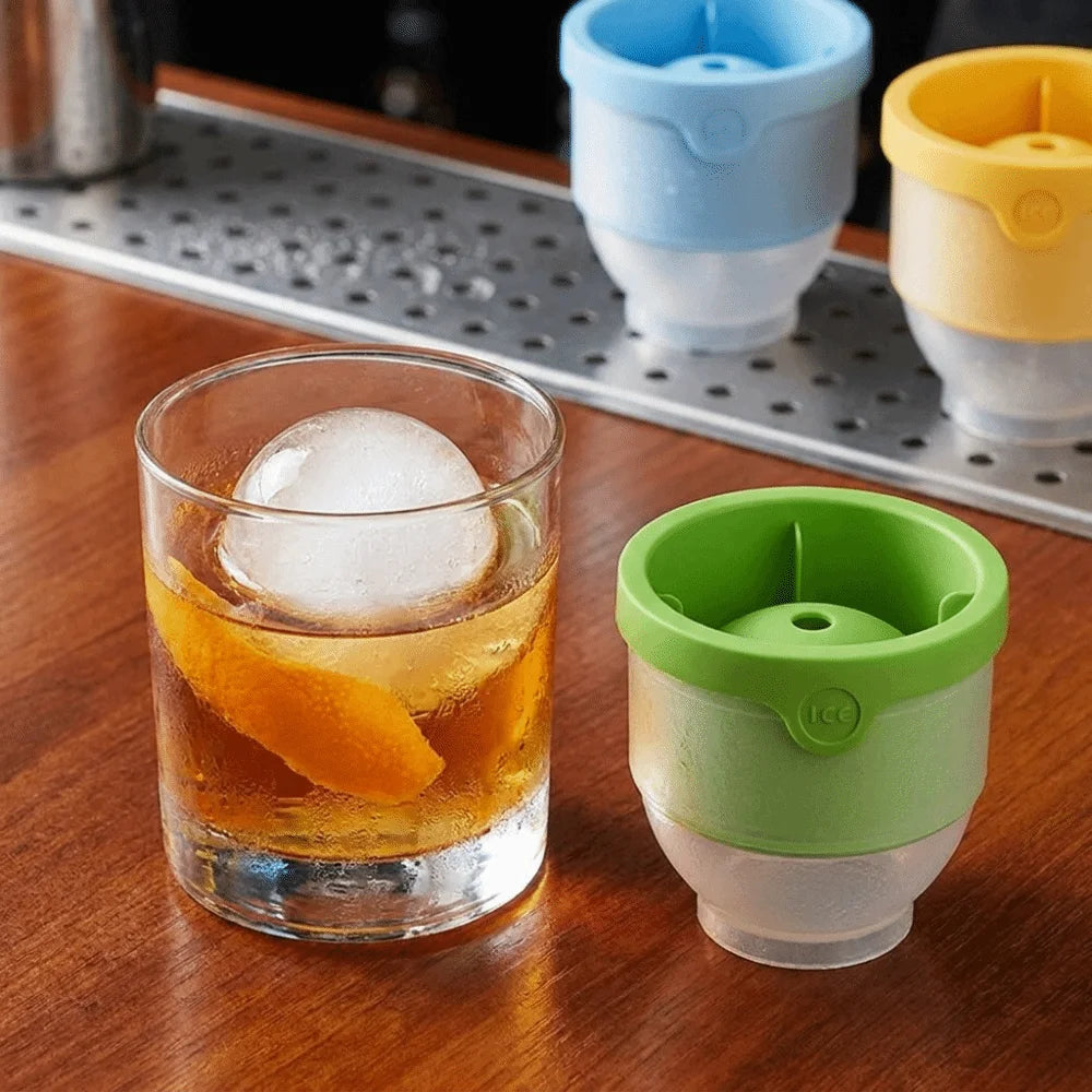 3PCS/SET Stackable Ice Ball Maker 6cm Diameter Food-Grade Silicone Whiskey Ice Cube Mold DIY Quick-Freezing Ice Cube Mold Party Vue