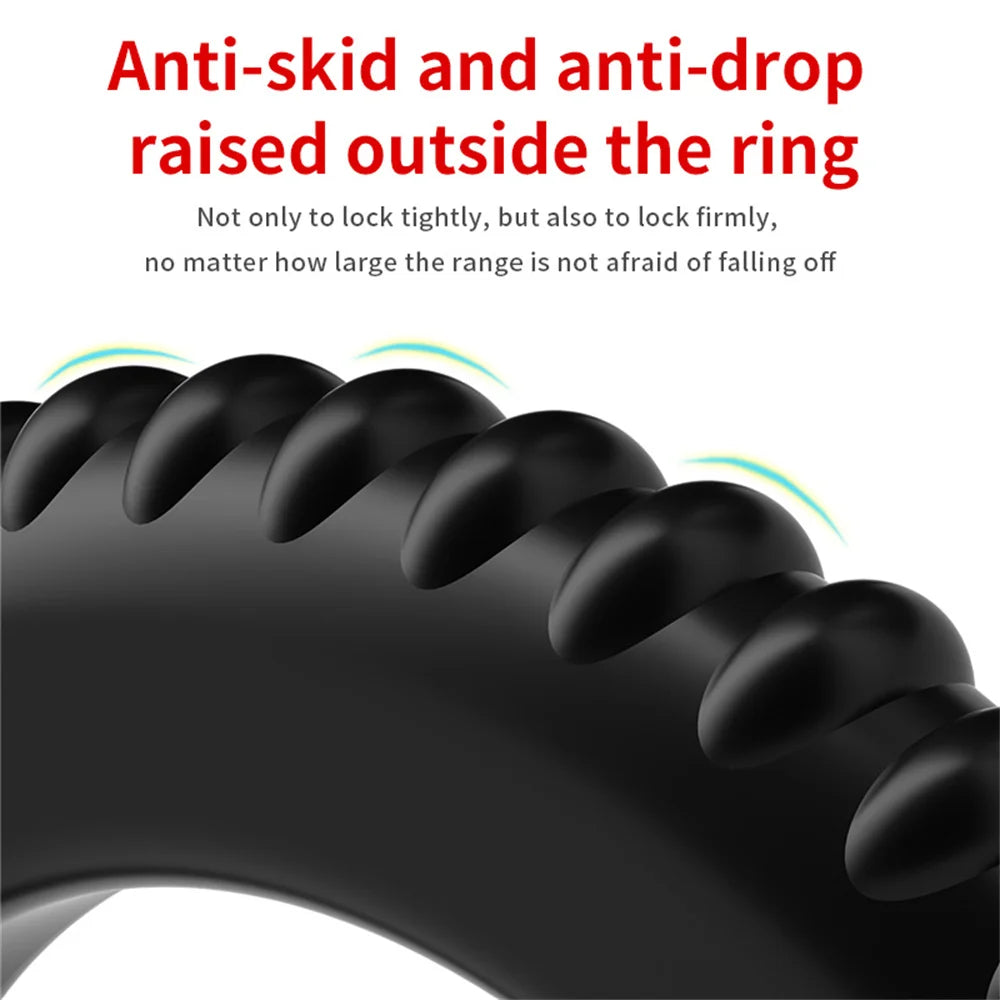 Reusable Adjustable Silicone Locking Ring Scrotum Fixed Wearable Protective Sleeve Intimate Training Tool for Adult Men Vue