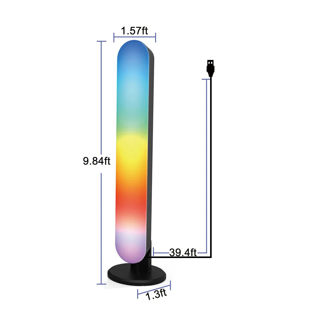 2pcs LED Night Light RGB Ambient Lights with Remote Control For Gaming TV Room Bedroom Decoration Bar Music Rhythm Symphony Lamp Vue