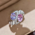 Huitan Purple Pink Cubic Zirconia Sparkling Women's Ring Fashion Ring Vue A181 8