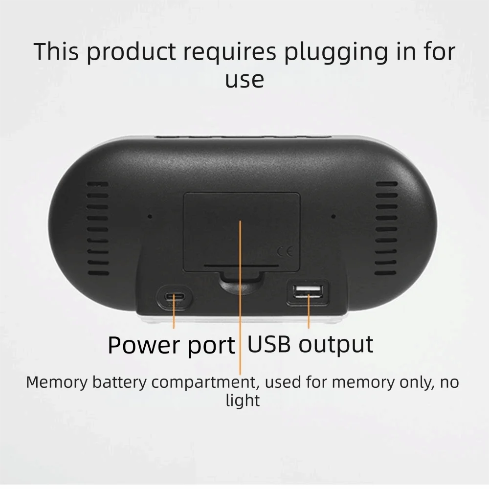 Large Screen Digital Alarm Clock Minimalist Design Night Light LED Electronic Clock Stylish Adjustable Brightness Vue