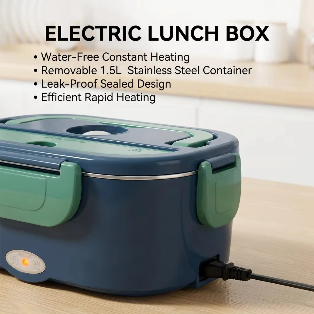1.5L 60W Electric Portable Lunch Box Food Warmer – Leak-Proof Food Heater for Car or Home Vue