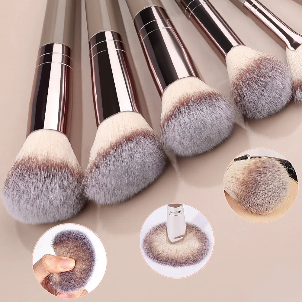 Brown Makeup Brushes 1-32pcs Set Portable Soft Makeup Tool Premium Synthetic Foundation Concealers Eyeshadows Brush Daily Makeup Vue