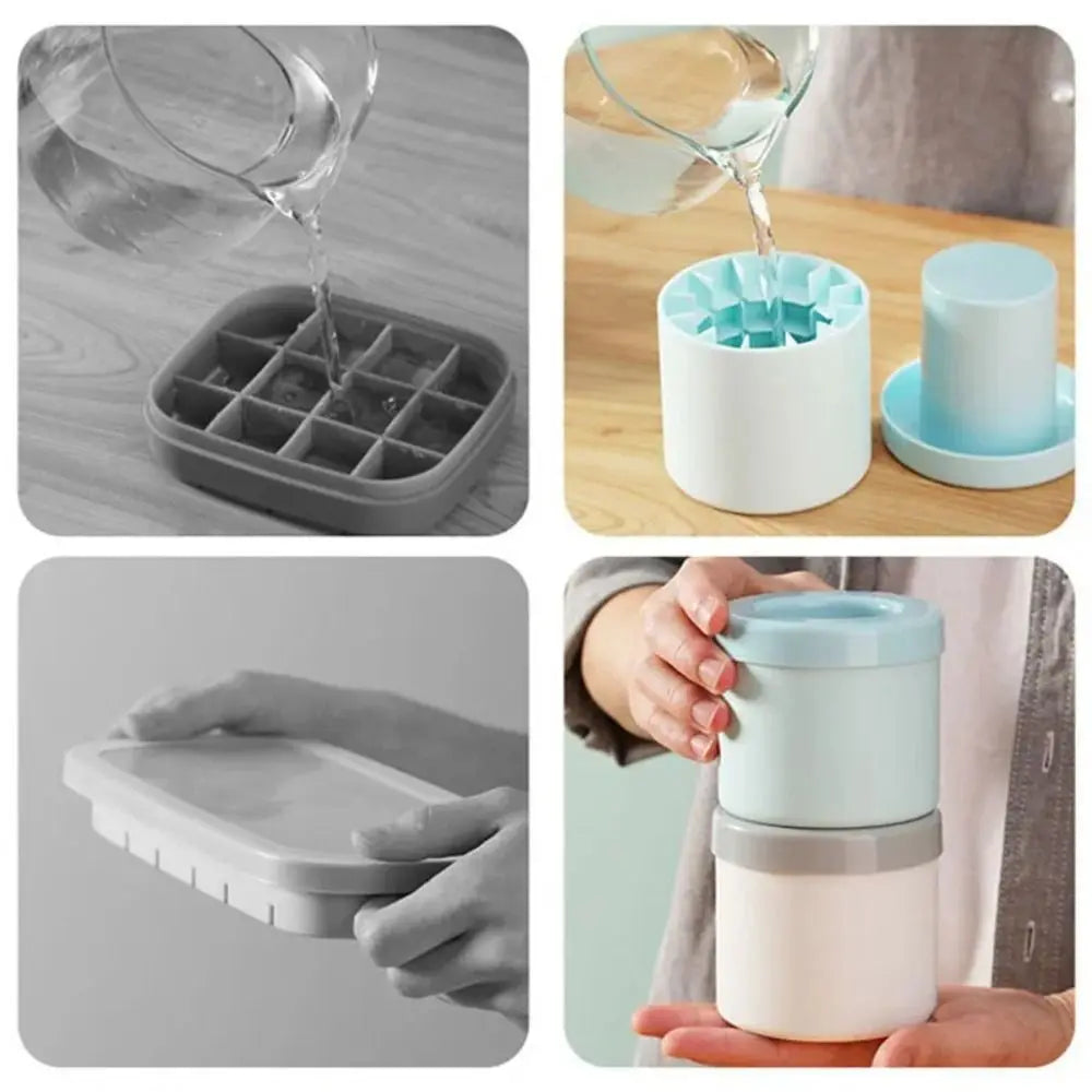 Creative Silicone Ice Cube Mold Quick Freeze Cylinder Cup Reusable Vue
