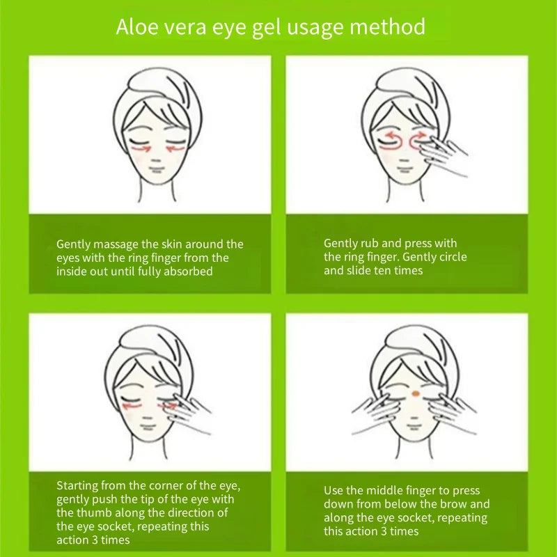 1 Tube/Aloe Vera Hydrating Eye Gel, Contains Aloe Vera Skin-Beneficial Ingredients, a Refreshing Gel That Provides a Cool Touch and Hydrates the Skin, Soothes and Moisturizes, and Nourishes the Skin Around the Eyes. Suitable Vue