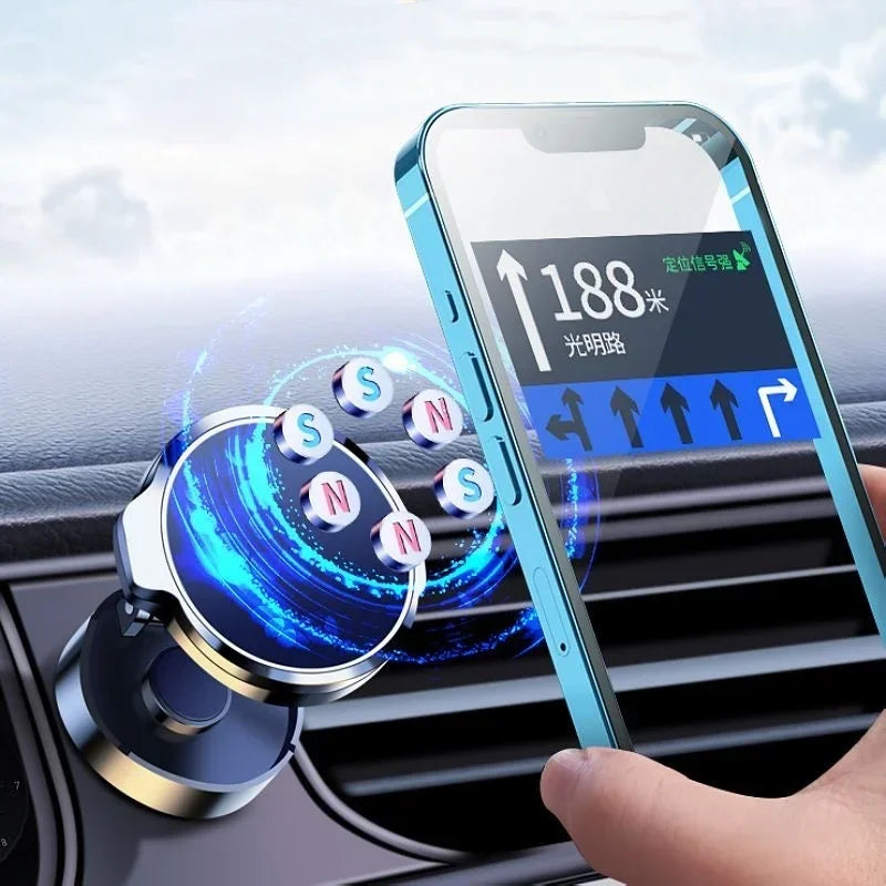 2025 Mobile Phone Stand Strong Magnetic Car Holder 720° Foldable Round Bracket Support for Universal Phones Mount Holders In Car Vue