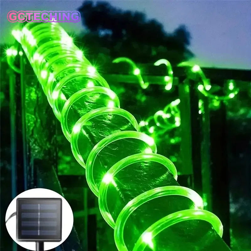 Solar Rope Lights Solar LED Light Path Deck Outdoor Garden Solar String Lights Waterproof Outdoor Lighting Strips 8 Light Modes Vue