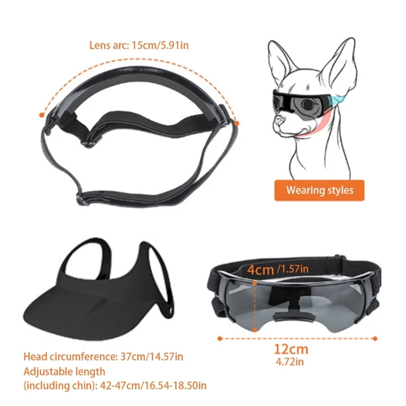 Dog Helmet & Goggles Set for Small Breeds | Adjustable Sun Hat Dog Helmet Goggles Set Vue