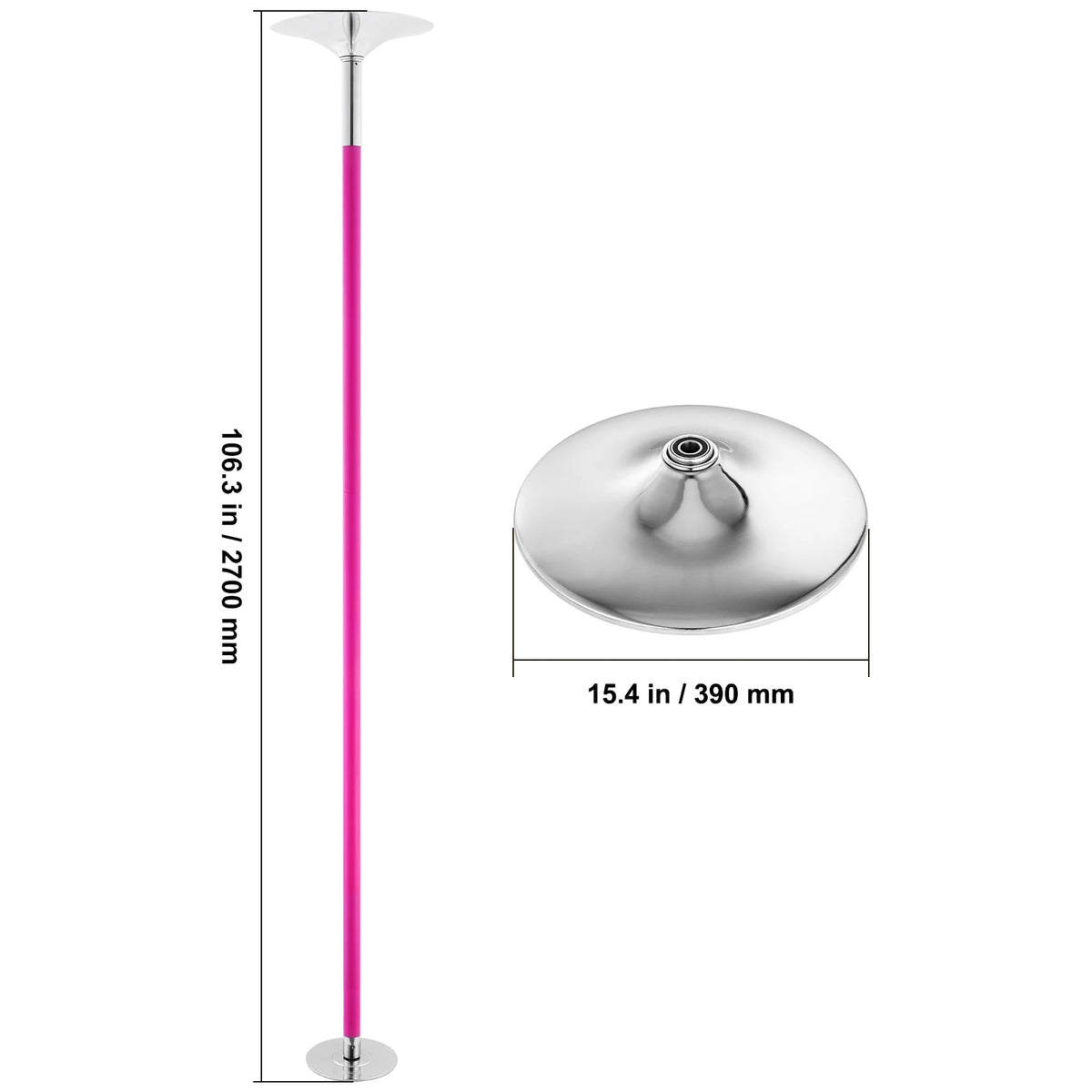 SucceBuy Adjustable Spinning Dance Pole – Portable, 441 lb Cap Fitness Dance Pole Vue pink Australia