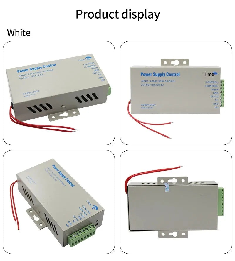 DC 12V Access Control Power Supply Switch 5A Output AC 110V-240V Input Power Source Supplier Adapter for Video Intercom System Vue