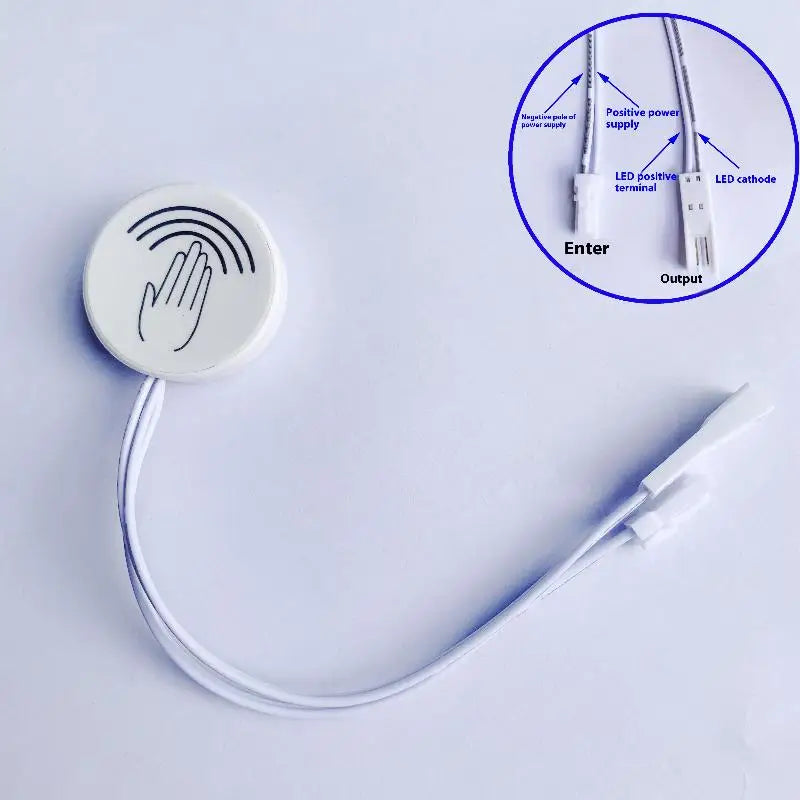 2Pin Partition Touch Sensor Switch Dimmer Hand Sweep Controller Through Panel, Wood, Stone, Glass 3.7V-24V Vue Dupont connector