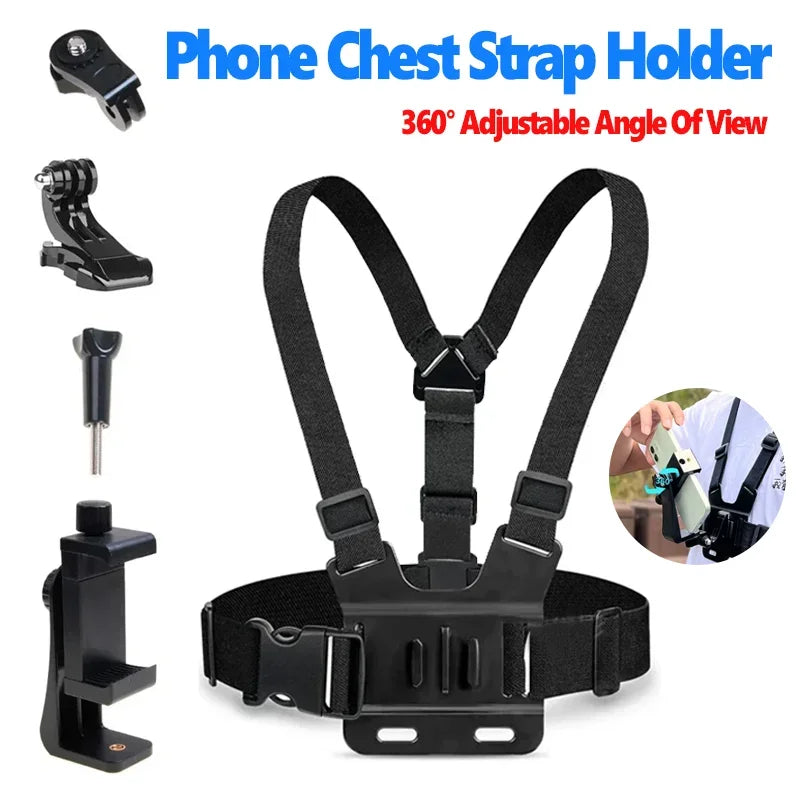 5 in 1 Mobile Phone Chest Strap Mounting Holder First Angle Video Record life Phone Bracket Fixed Live Broadcast Accessories Vue