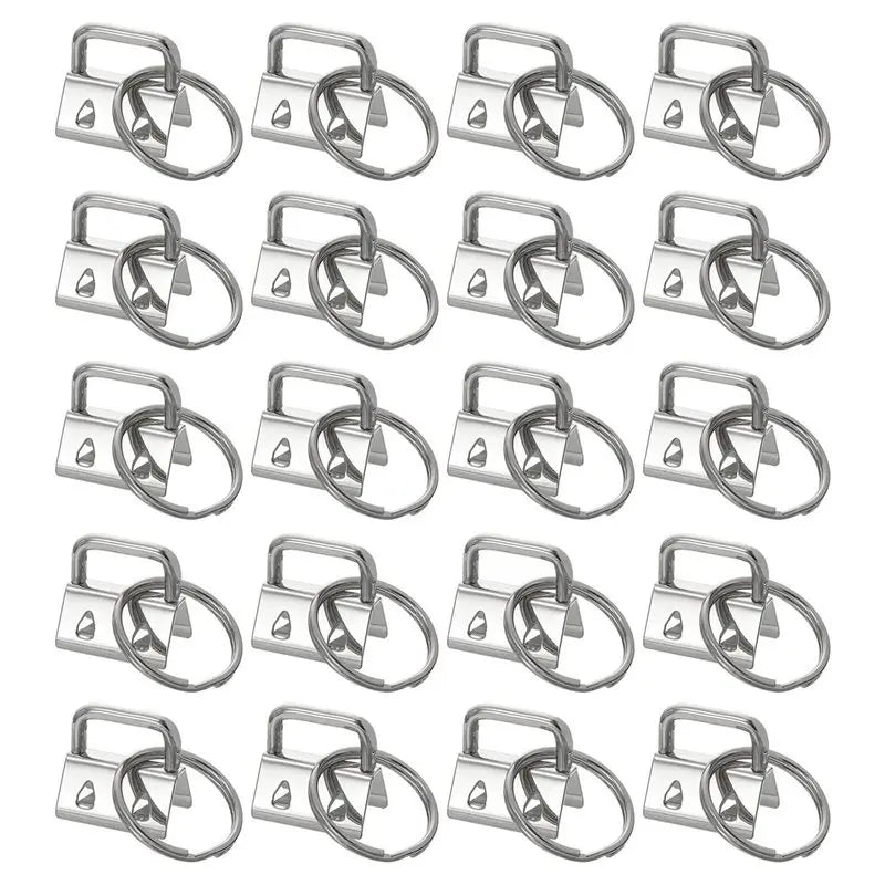 ABKW-40PCS Key Fob Hardware With Keychain Rings For Bag Webbing,Silver Vue