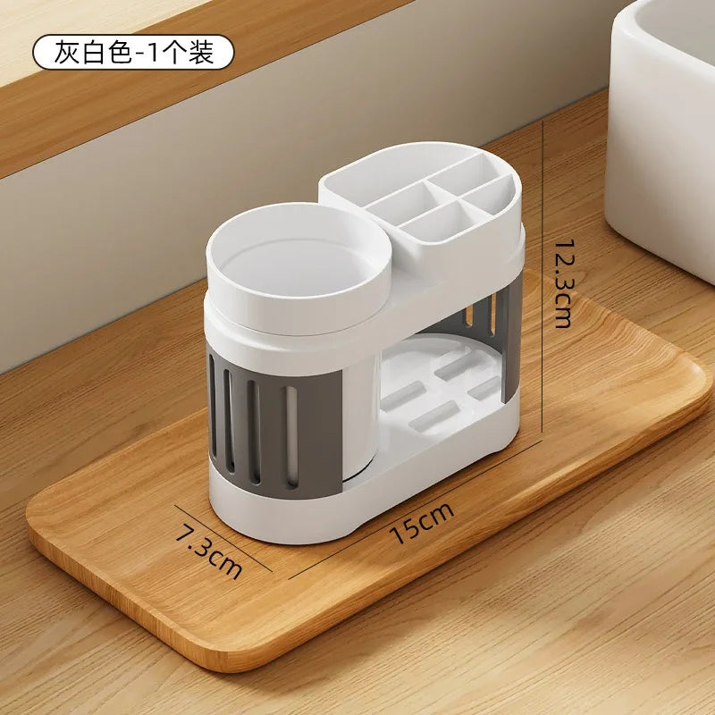 Circular Toothbrush Storage rack,Dental cup Holder, Mouthwash cup Storage, Household Bathroom Storage rack Vue Grey single cup