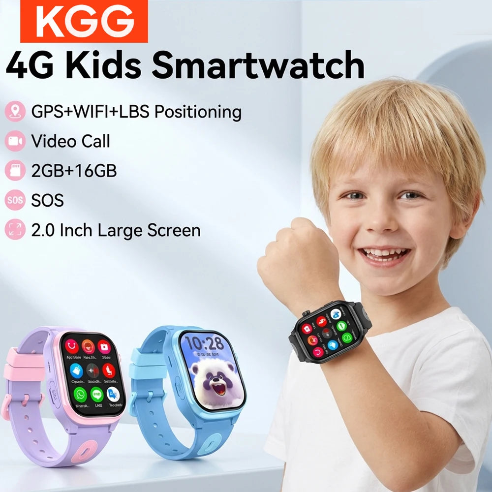 Smart Watch Kids 4G GPS WIFI Video Call APP Download SOS Children Phone Call Smartwatch Monitor Location Tracker Boys Girls Gift Vue