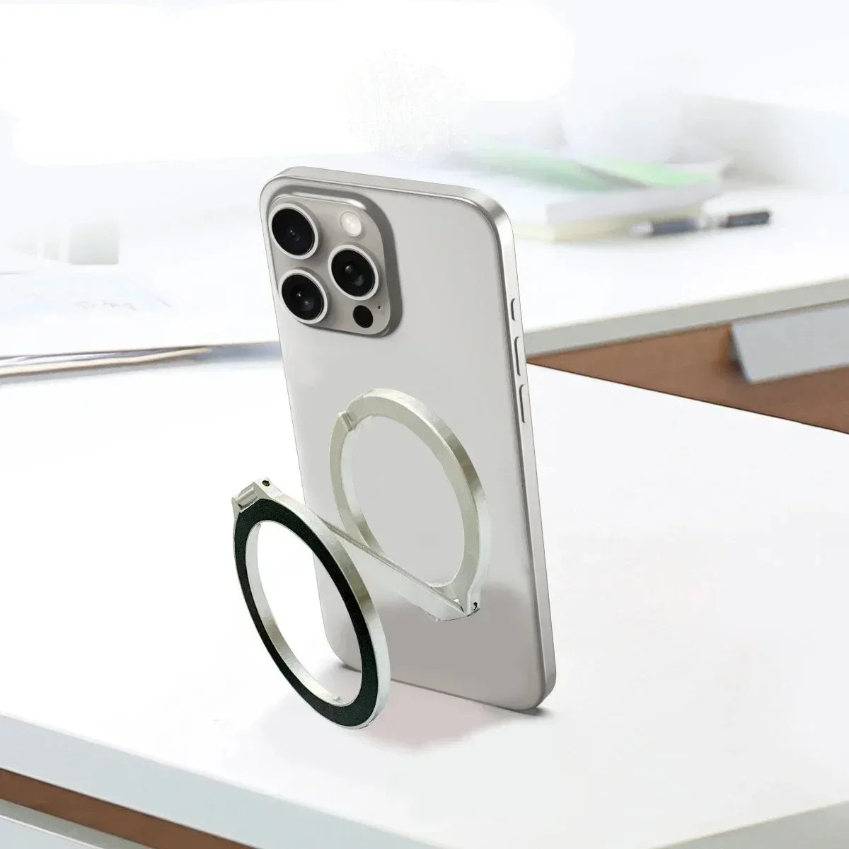 Mobile Phone Strong Magnetic Holder for Magsafe Double-sided Magnet Stand Portable Folding Ring Bracket for Xiaomi iPhone 14 15 Vue