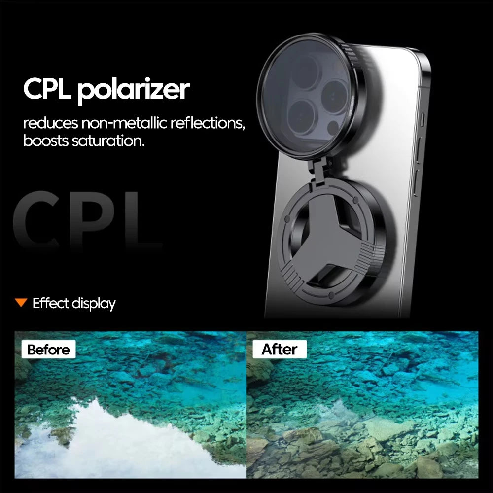 Magnetic Holder Universal 52MM CPL Filter Circular Phone Camera Lens Polarizer Filter Lens for Magsafe Phone Vue