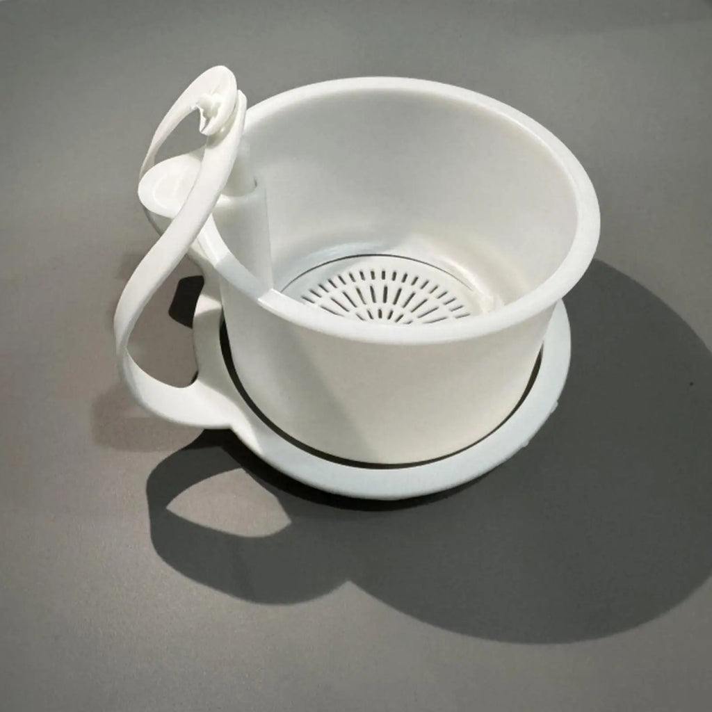 Easy Adjustable Sink Food Strainer Garbage Filter Push to Pour Design Kitchen Waste Catcher for Pasta Soup Hair Shower RV Drain Vue