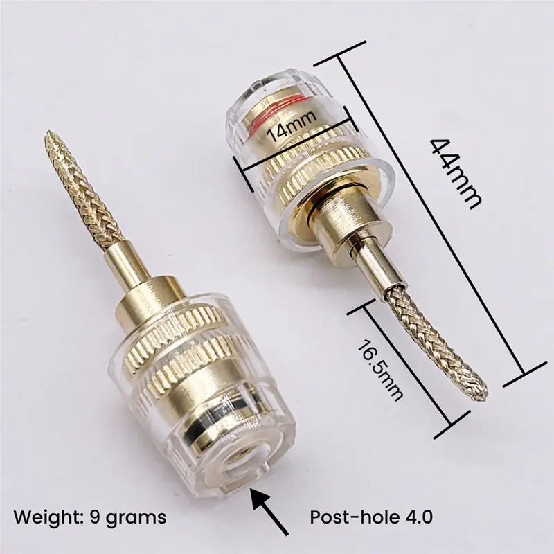 Hot-OFC Pure Copper 2Mm Pin To 4Mm Banana Female Gold Plated 24K 4Pcs Cable Plug Wire Connector Terminal For Hifi DIY Vue