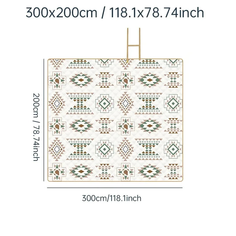 Outdoor Picnic Blanket, Foldable Blanket Checkered Picnic Mat, Suitable for Beach, Camping, Lawn Park Accessories Vue 300x200cm
