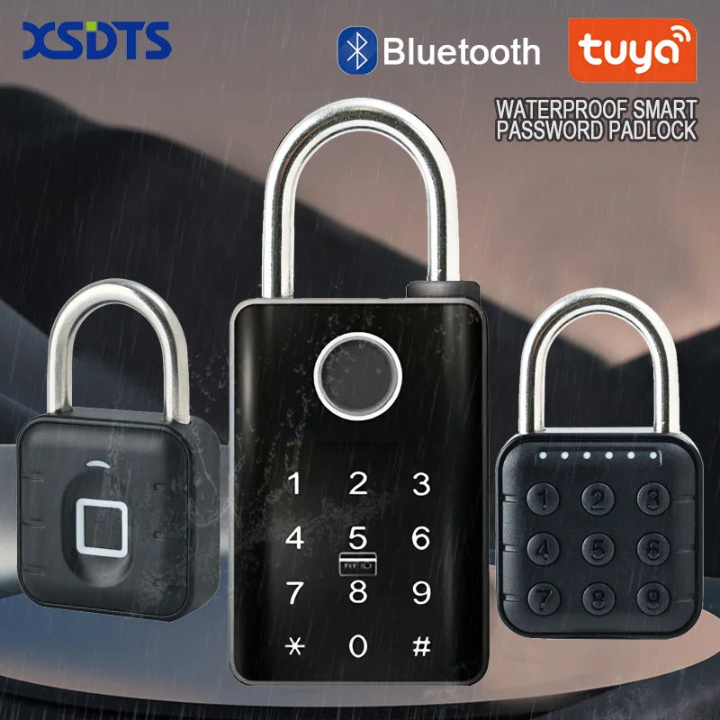 Tuya Password Bluetooth Padlock Touch Screen RFID IC Card Key Home Security Waterproof Cabinet Electronic Bag Luggage Padlock Vue