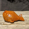 Traditional Mini Koi Fish Ornament Wooden Handmade Fish Car Ornament Lucky Charm Desktop Decoration Office Desk Vue Yellow