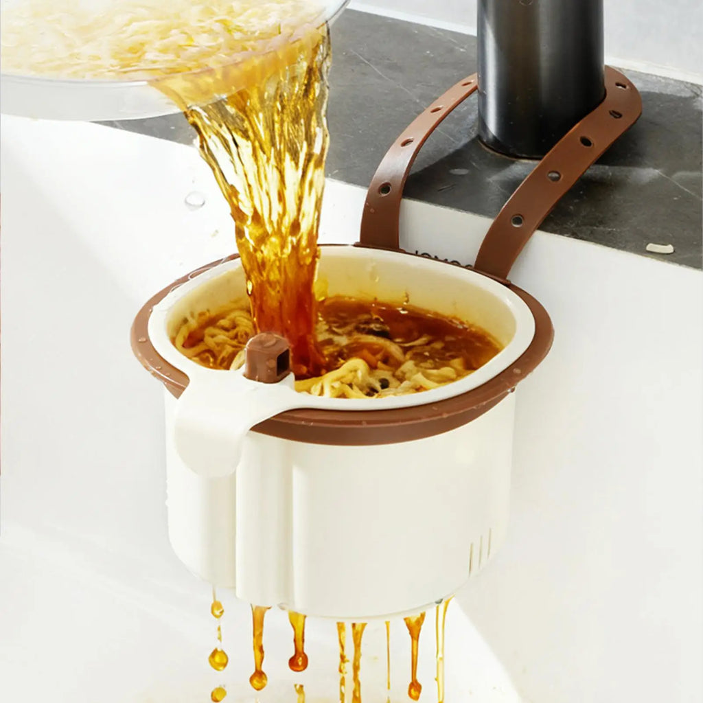 Automatic Dumping Sink Strainer Basket Adjustable Kitchen Food Catcher Vegetable Drain Shelf Sink Storage Holder Sponge Rack Vue