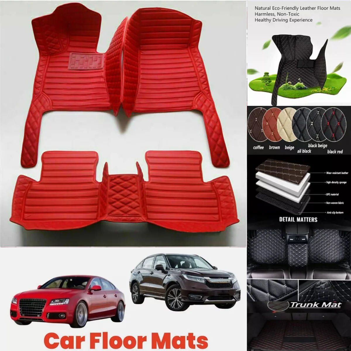 Custom PU Leather Floor Mats for BMW X6 E71 E72 F16 F86 G06 G96 Custom Car Floor Mats Vue
