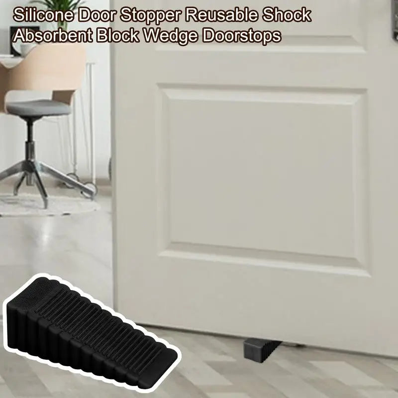 Soft PVC Door Stopper Wedge – Shock-Absorbing Door Block Door Stopper Wedge Vue