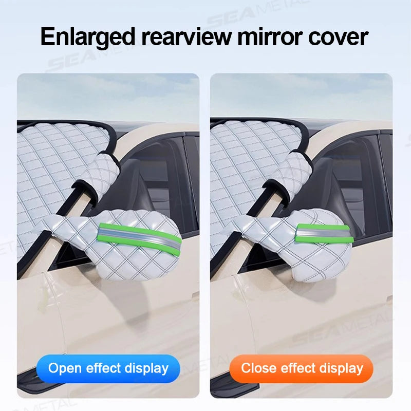 SEAMETAL Magnetic Car Windshield Snow Shield Snowproof Winter Snow Cover Four Seasons Universal Car Front Window Protector Cover Vue