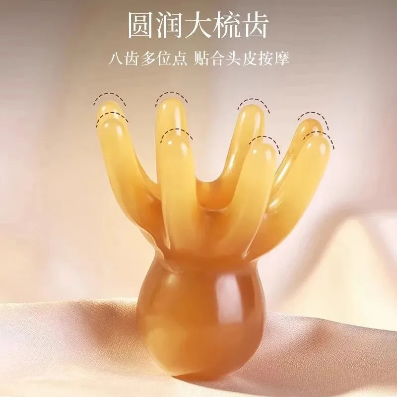Octopus Massage Comb Resin Head Meridian Scraping Scalp Massage Brush Acupuncture Spa Scraping Massage Comb for Relieving Fatigue Vue