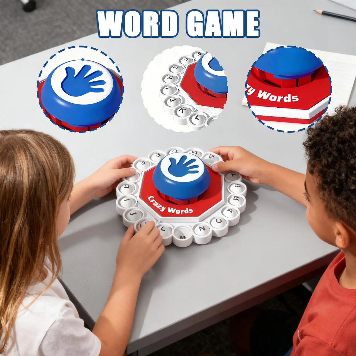 Word Board Games Press Alphabet Learning Board Toy Educational Letter Spelling Game for Child Boy Girl Adult Family Gathering Vue