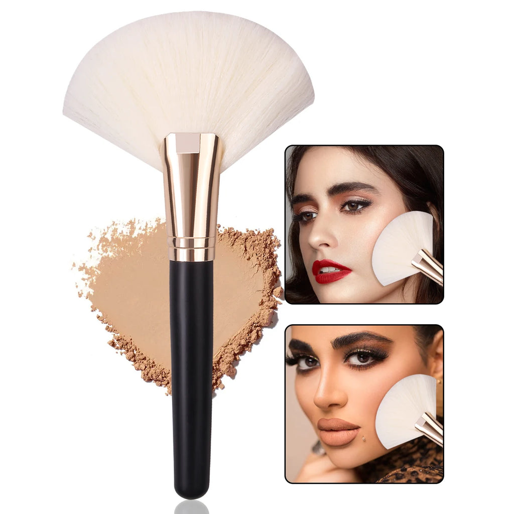 1pcs wet n wild Fan Brush, Synthetic Polymax Fibers for Versatile Blending, Ergonomic Handle for Comfortable Control Vue 1PCS