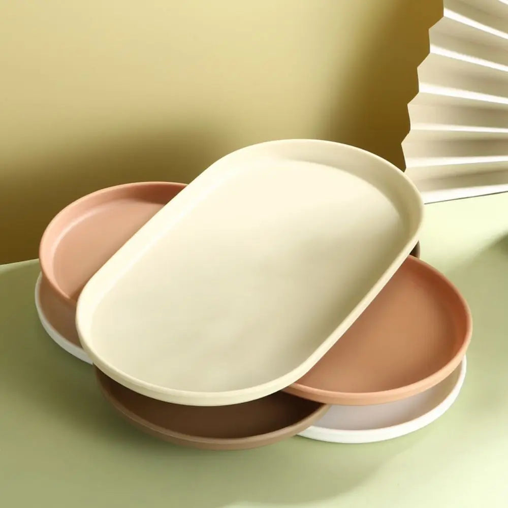 Stackable Dessert Tray Nordic Style Oval Reusable Storage Tray Multi-Function Plastic Dish Plate Wedding Party Vue