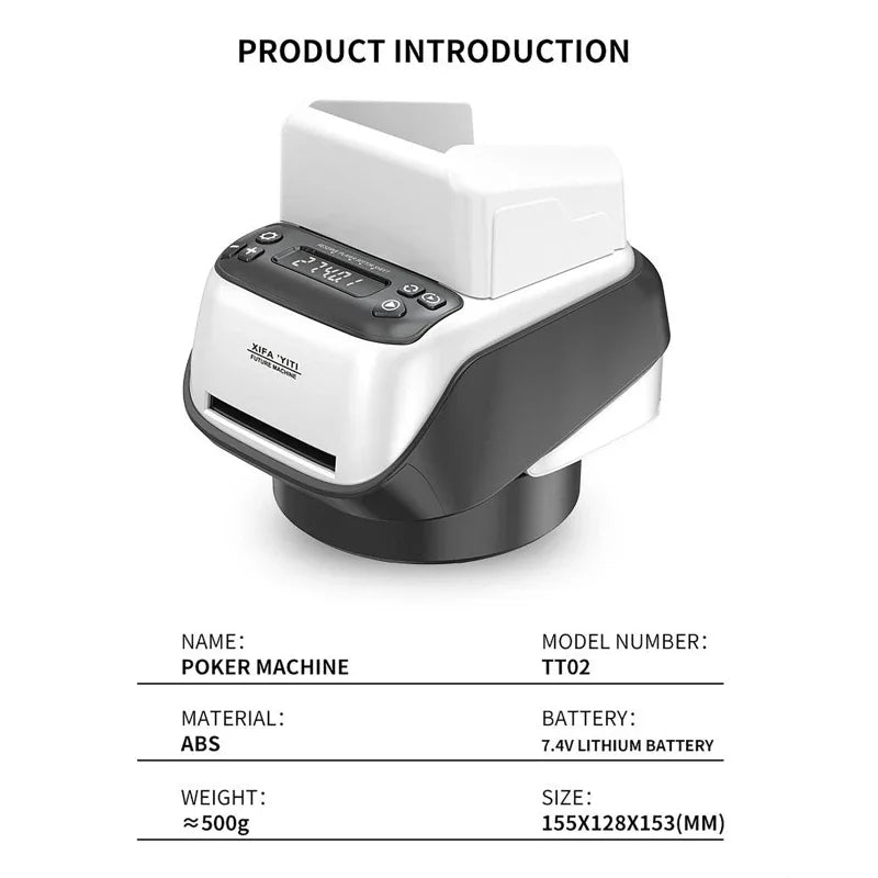 Automatic Card Dealer Machine 360° Rotating Rechargeable Card Dealer Machine Vue White As shown