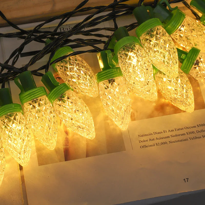 Solar String Lights Holiday Garden Strawberry Light Outdoor Waterproof Patio Lamp New Year Wedding Courtyard Decor Vue