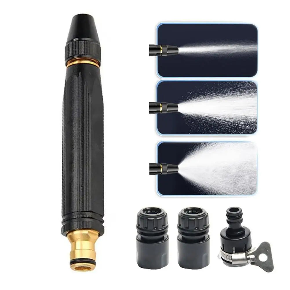 Adjustable Quick Car Wash Cleaning Flushing Tool Spray Gun High-Pressure Water Pipe Spray Hose Metal Nozzle For Garden Lawn Wash Vue