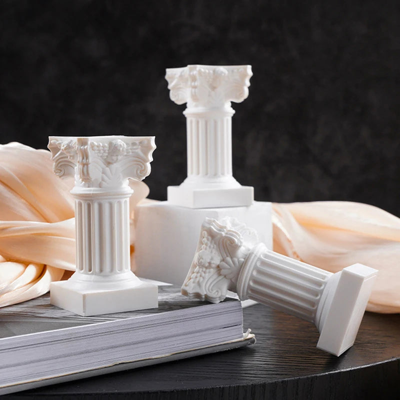 Roman Pillar Greek Column Statue Pedestal Candlestick Stand Figurine Sculpture Indoor Home Dinning Room Garden Scenery Decor Vue