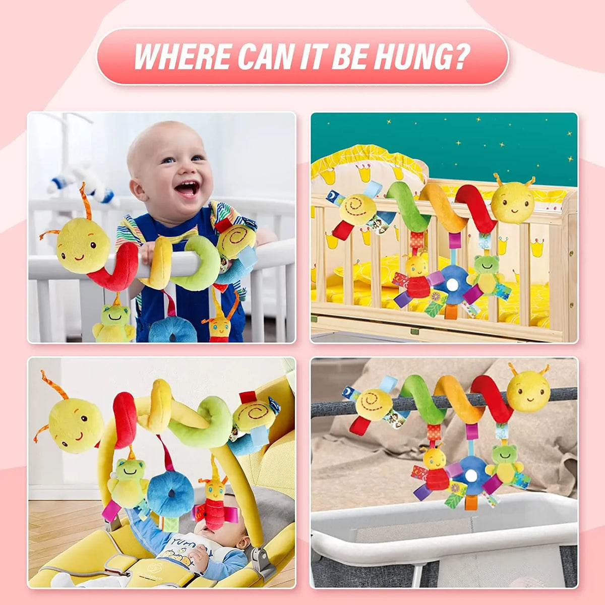 Baby Towel Bebe Toys New Soft Infant Crib Bed Stroller Toy Spiral Baby Toy For Newborns Car Seat Educational Rattles 0-12 Months Vue