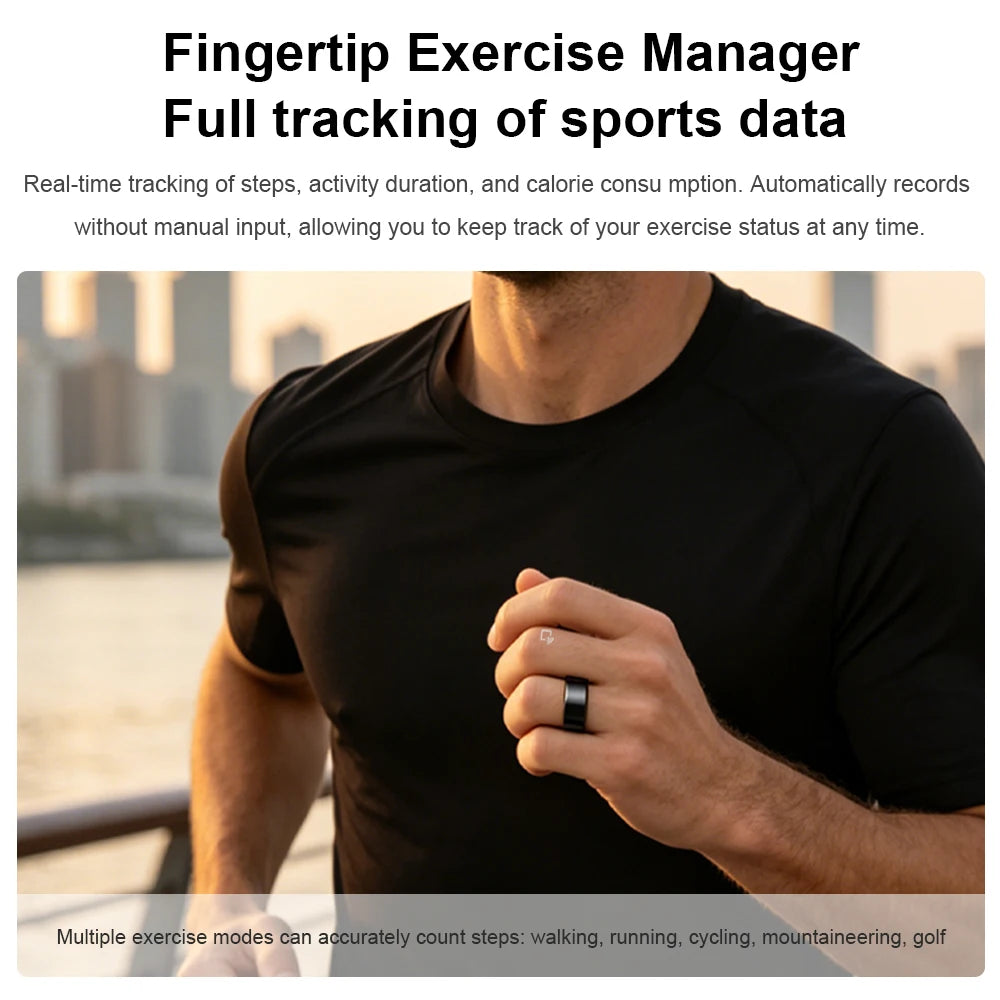 IP68 Waterproof Ceramic NFC Smart Ring Door Access Control Sleep Sports Health Tracking Minimalist Wearable Smartlife Key Ring Vue